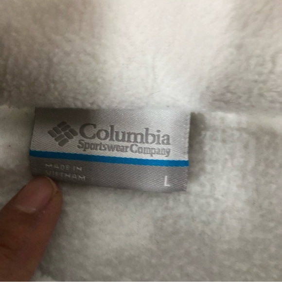 Columbia Full Zip Fleece white Jacket Women's Size L - Picture 3 of 9